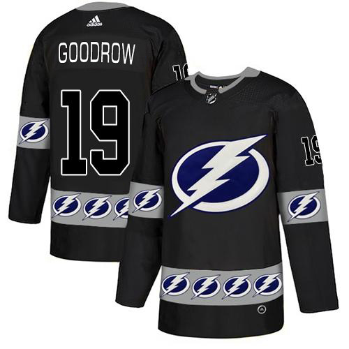 Adidas Tampa Bay Lightning Men #19 Barclay Goodrow Black Authentic Team Logo Fashion Stitched NHL Jersey